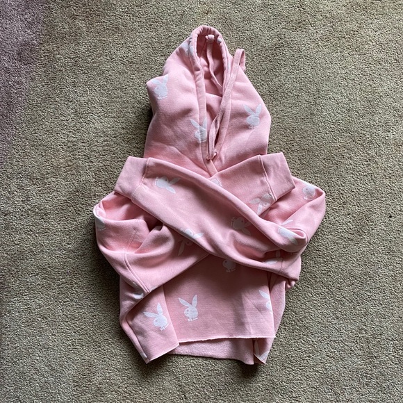 Missguided Tops - playboy cropped hoodie